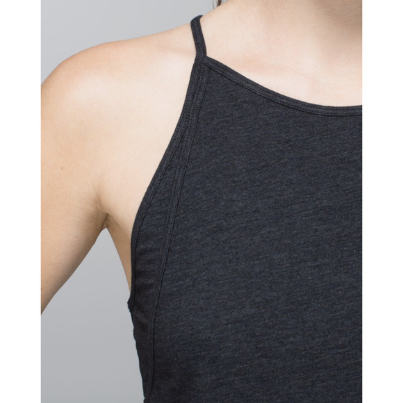 Lululemon High Neck Cross Back Sleeveless Crop Top Gray 4 NWOT - Picture 5 of 13